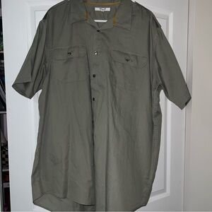 Men's Olive Green Short Sleeve Shirt Murano 100% Cotton